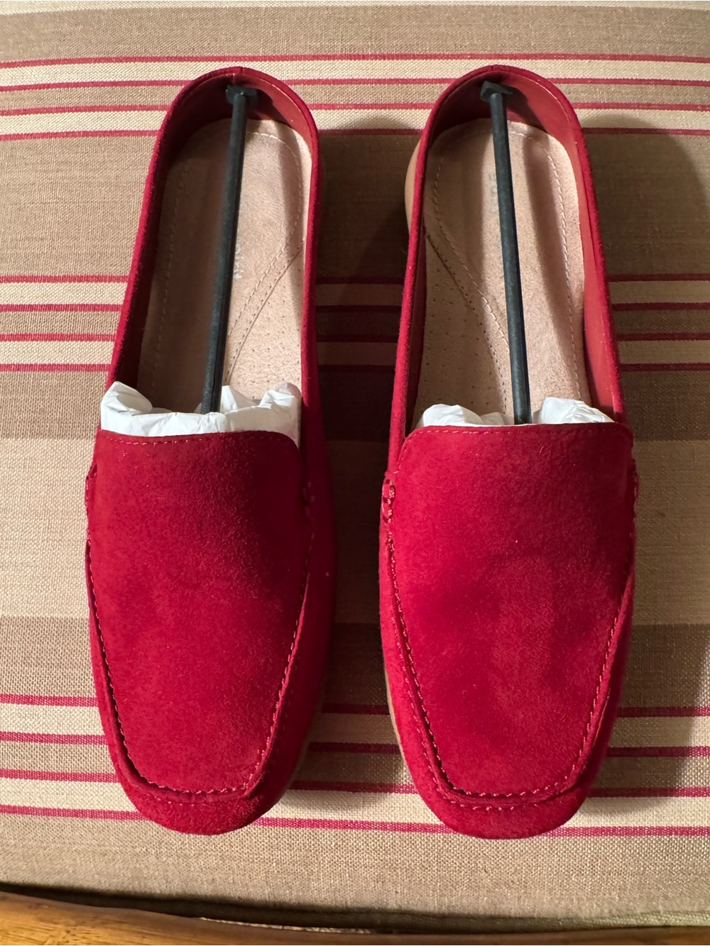 Easy Spirit Women's Red Suede Slip-On Mules